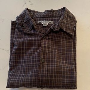 Bonpoint size 10 button down. Dark brown plaid.